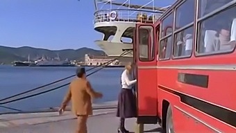 Interracial Couple Enjoys Sex On A Bus