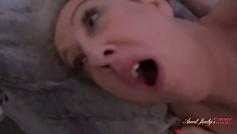 Mature Stepmom Mrs. Maggie Moon'S Masturbation Caught By Horny Stepson
