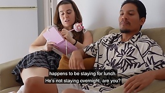 Redhead Martina'S Provocative Encounter With Her Father'S Companion