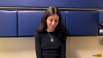 Stunning Pornstar Gets Intimate On A Train For Cash In Hd