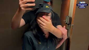 Amateur Eva Soda Gets Wild In A Mcdonald'S Restroom After A Soda Spill