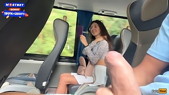 Public Transportation Turns Into A Pleasure Bus With A Hasty Jerk Off Scene.