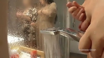 Stepmother Comes Across Her Stepson Masturbating In The Bathroom And Enjoys Watching Him. My Pervert Family.